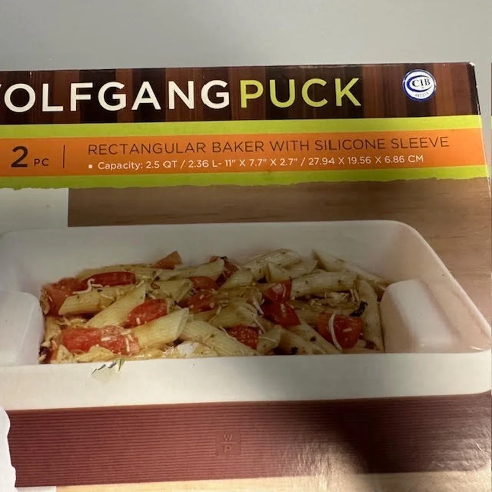 Wolfgang Puck 3.6 Qt Rectangular Glass Baking Dish w Insulated Carry Bag New